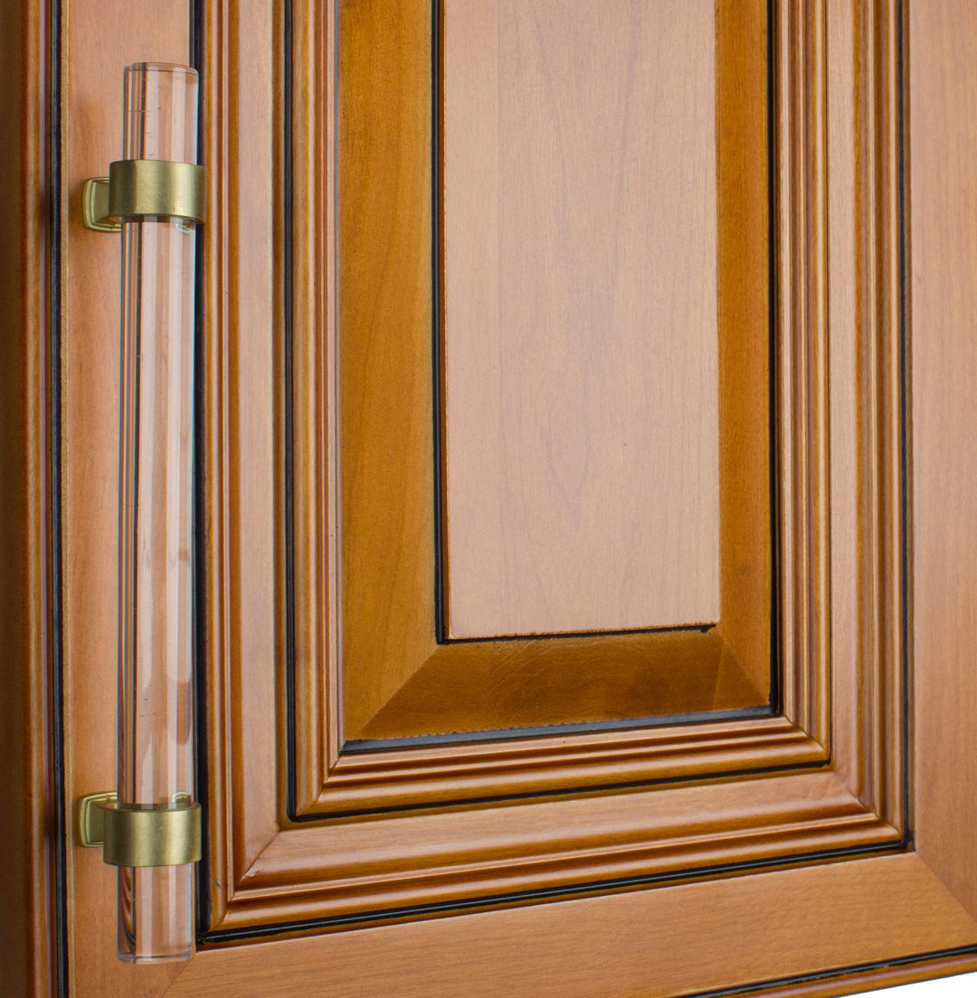 GlideRite 5-inch Clear Acrylic Cabinet Pulls Satin Gold (Pack of 10) - Diamond Home USA