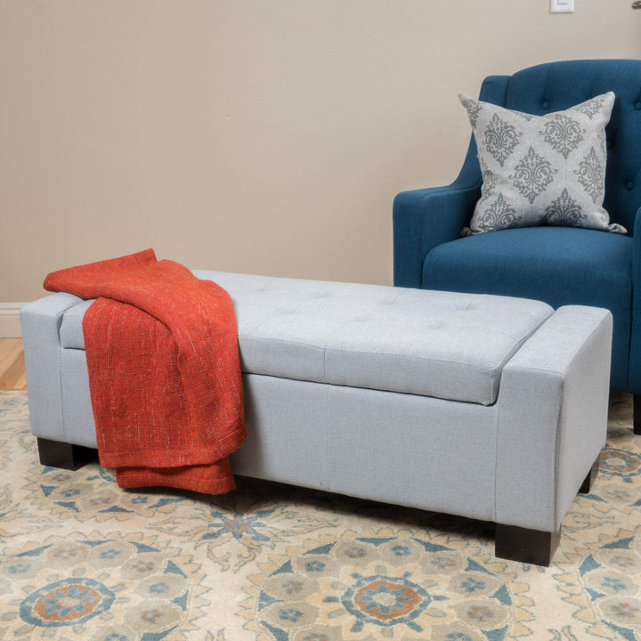 Christopher Knight Home Guernsey Fabric Storage Ottoman