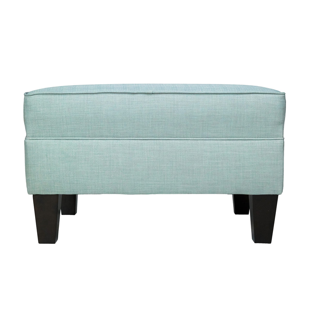 MJL Furniture Parker Fabric Upholstered Square Welted Ottoman Grey - Diamond Home USA