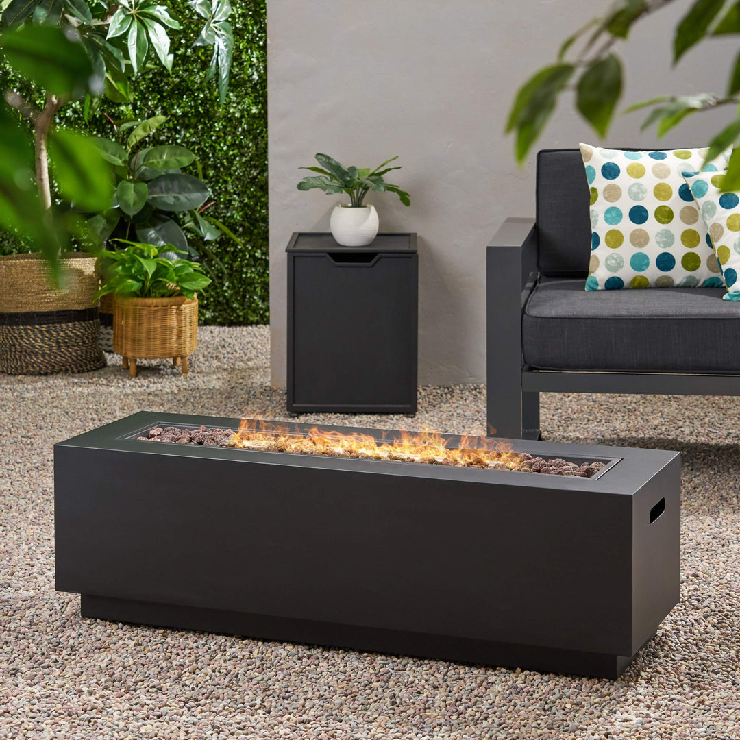 Christopher Knight Home Wellington Outdoor Iron Rectangular Fire Pit - 50 000 - Diamond Home USA