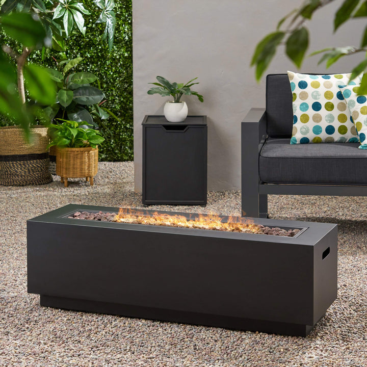 Christopher Knight Home Wellington Outdoor Iron Rectangular Fire Pit - 50 000 - Diamond Home USA