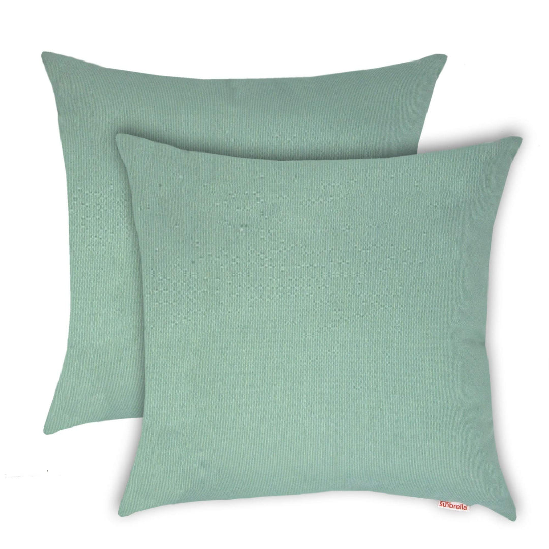 Mist 18-inch Outdoor/Indoor Pillow (Set of 2) Green Solid Color Modern