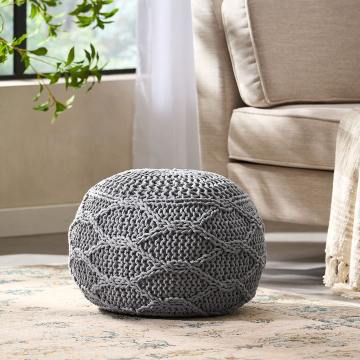 Christopher Knight Home Morven Pouf Gray - Diamond Home USA