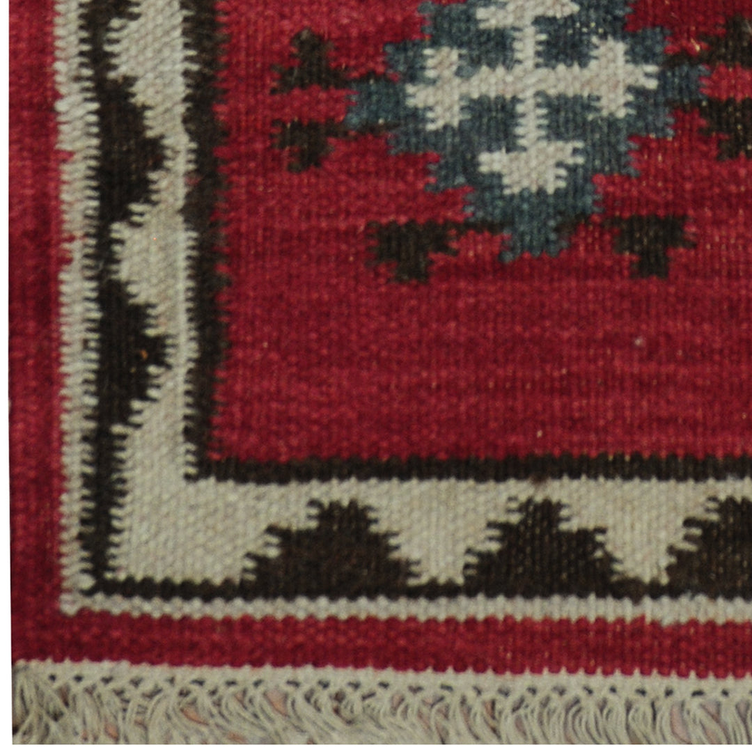 Herat Oriental Indo Hand Woven Tribal Vegetable Dye Kilim Wool ug 1'8" x 3'3" - Diamond Home USA