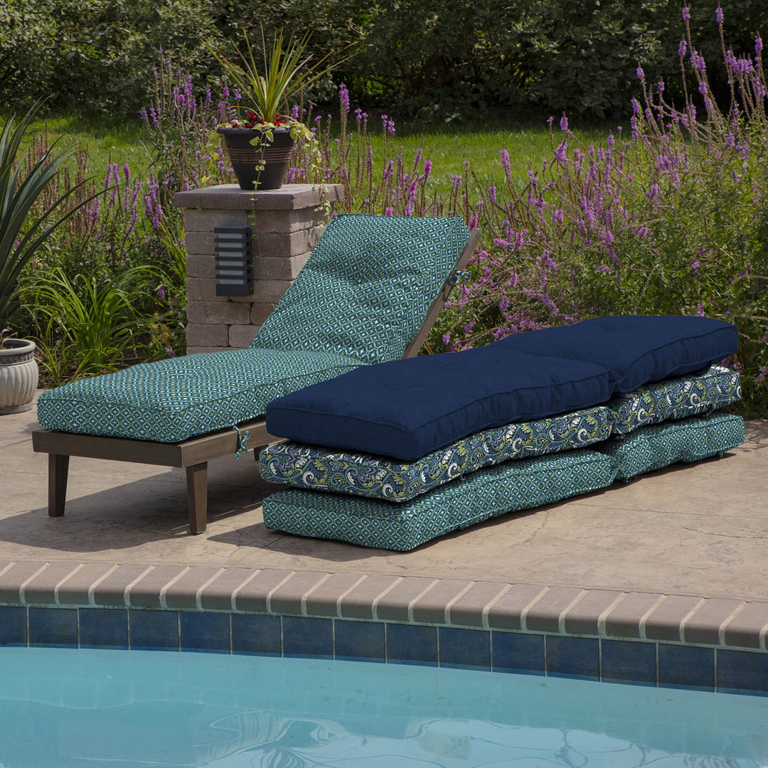 Arden Selections Polyfill Outdoor Chaise Lounge Cushion 76 x 22 Alana Tile - Diamond Home USA