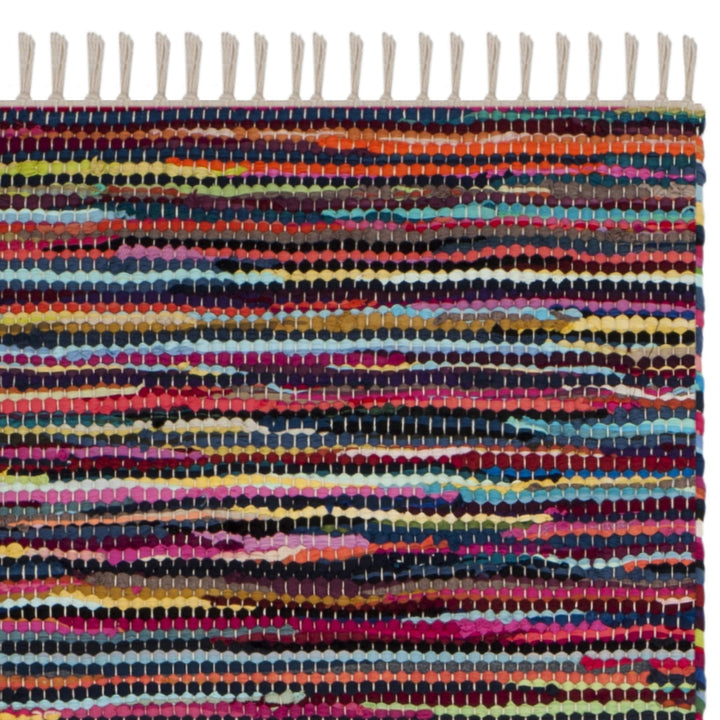 Rag Rug Runner with Tassels Maroon Pink Multicolor Rags Weave Floor Mat - Diamond Home USA