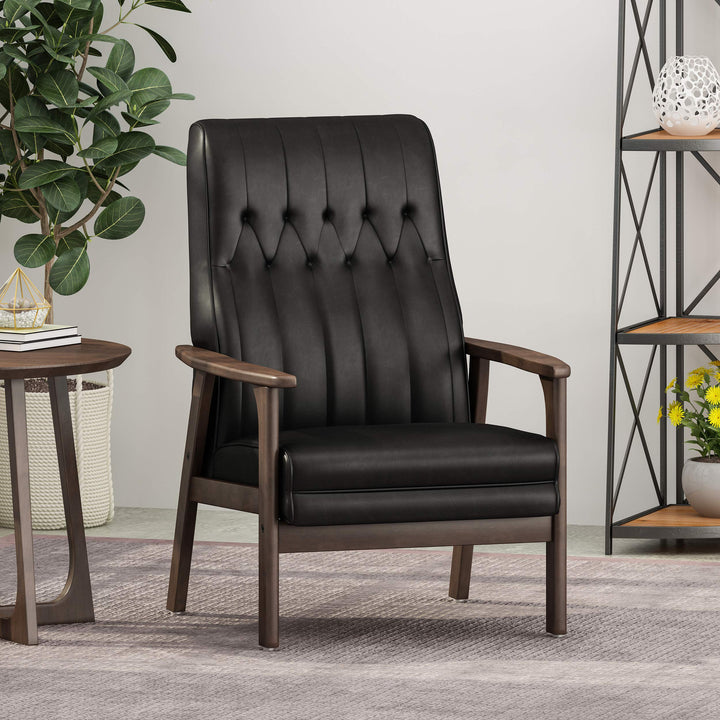 Christopher Knight Home Judy Accent Chair Matte Black Walnut - Diamond Home USA