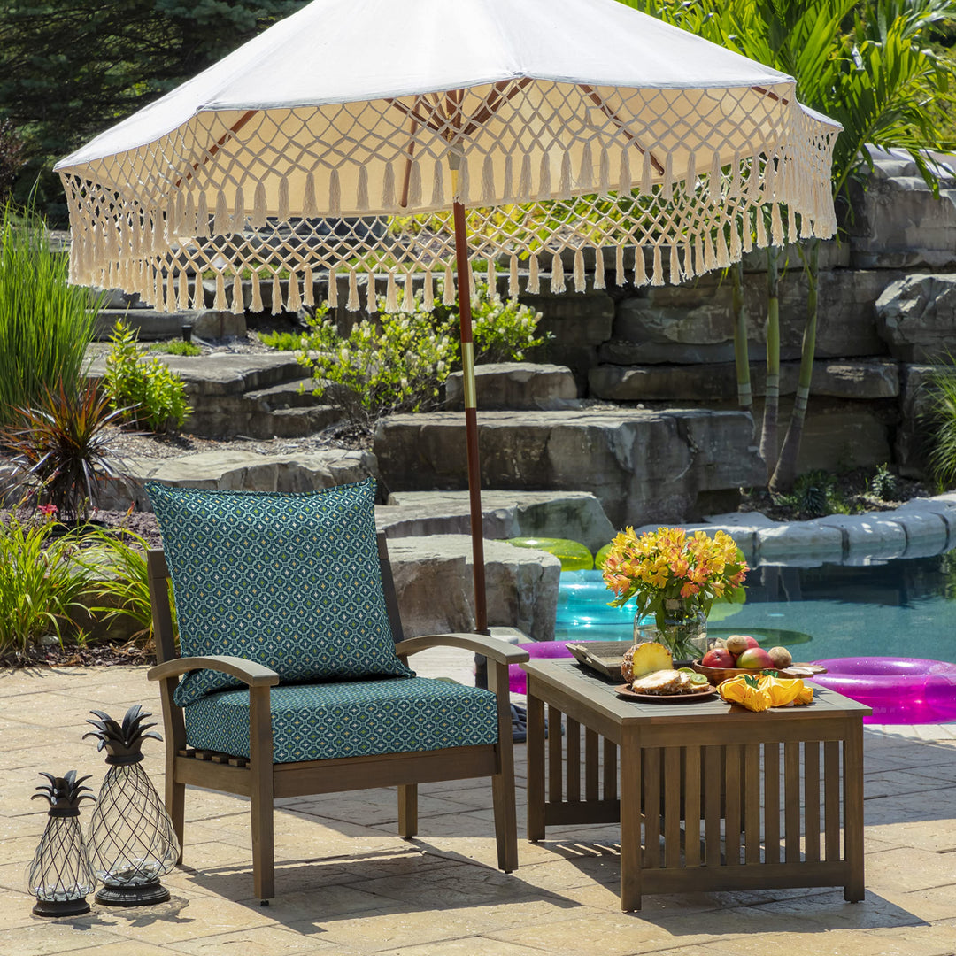 Arden Selections Outdoor Deep Seat Cushion Set 24 x 24 Water Repellant Fade - Diamond Home USA