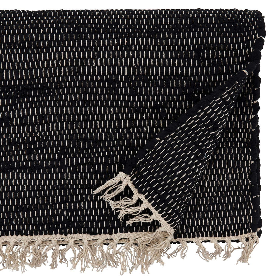 Design Table Runner Black Cotton - Diamond Home USA