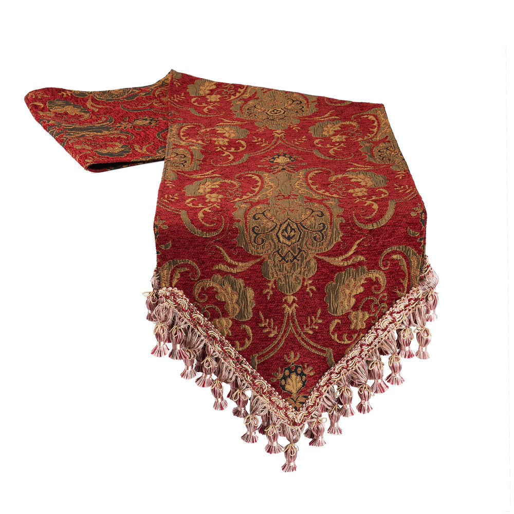 Sherry Kline China Art Table Runner (13 x 90) (Red) - Diamond Home USA
