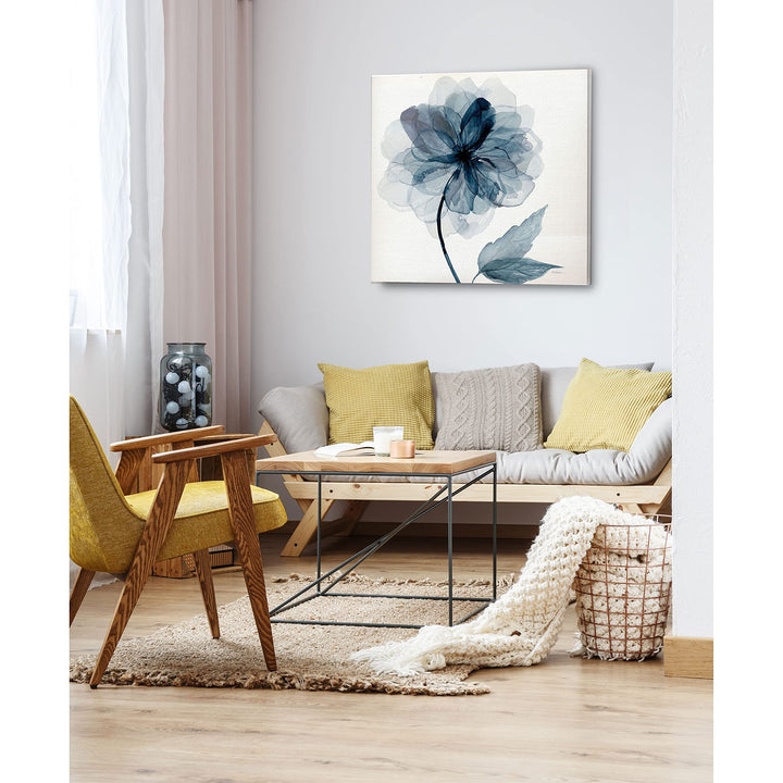 Wexford Home Indigo Bloom I -Gallery Wrapped Canvas - Yellow Blue Green red 32X32 - Diamond Home USA