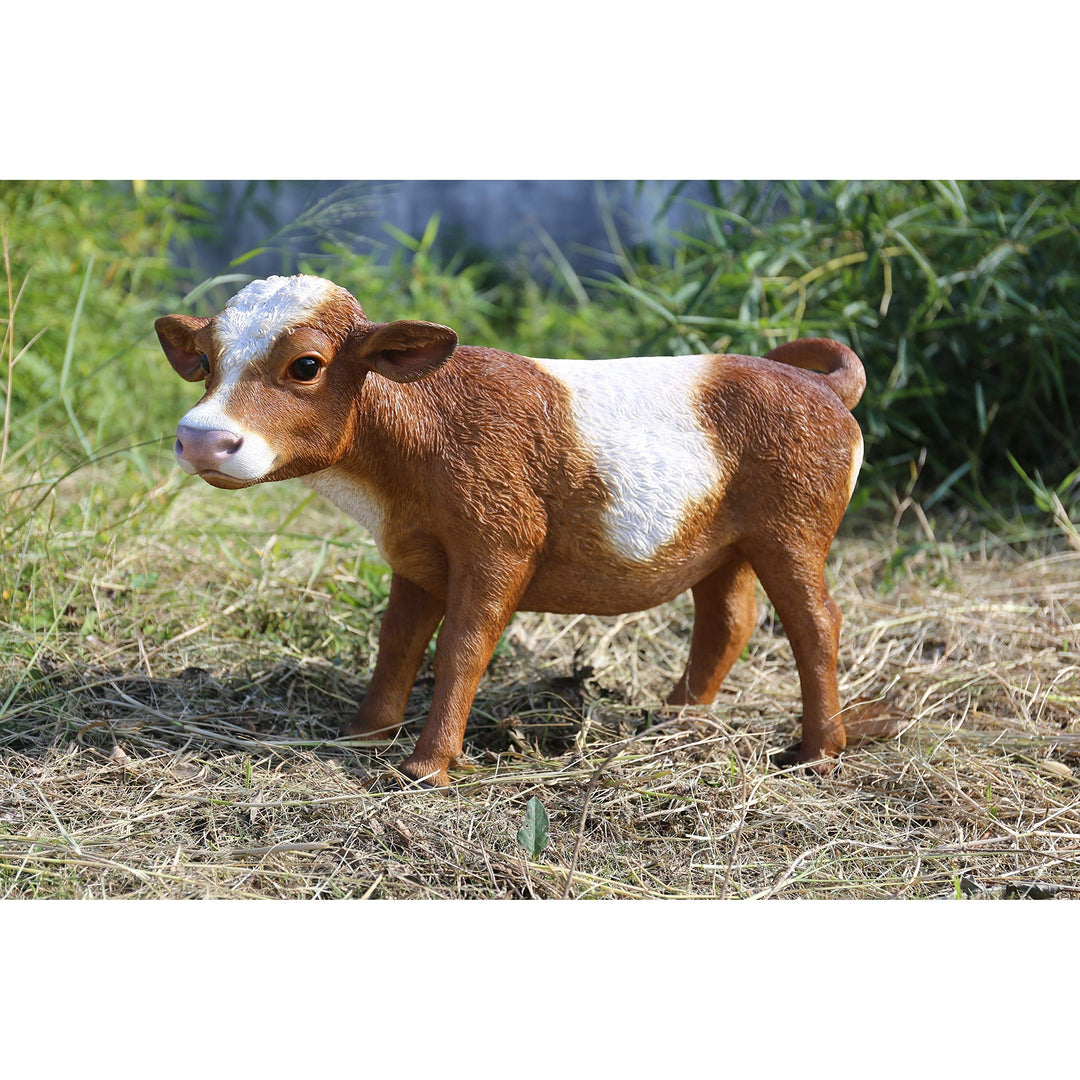 Brown Standing Cow Statue Polyresin