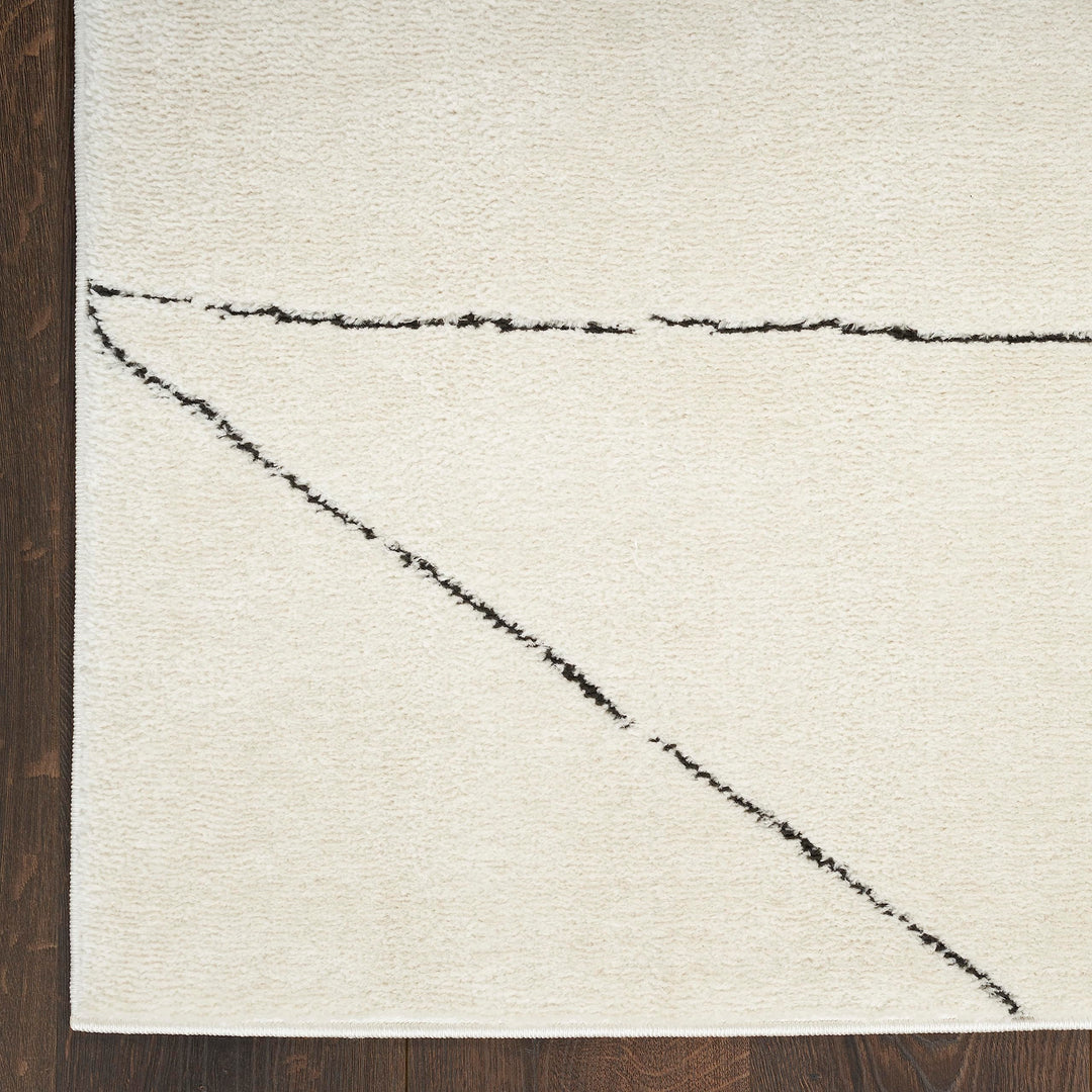 Nourison Cozy Modern Scandinavian Ivory Black 5'3" x 7' Area Rug Non-Shedding - Diamond Home USA