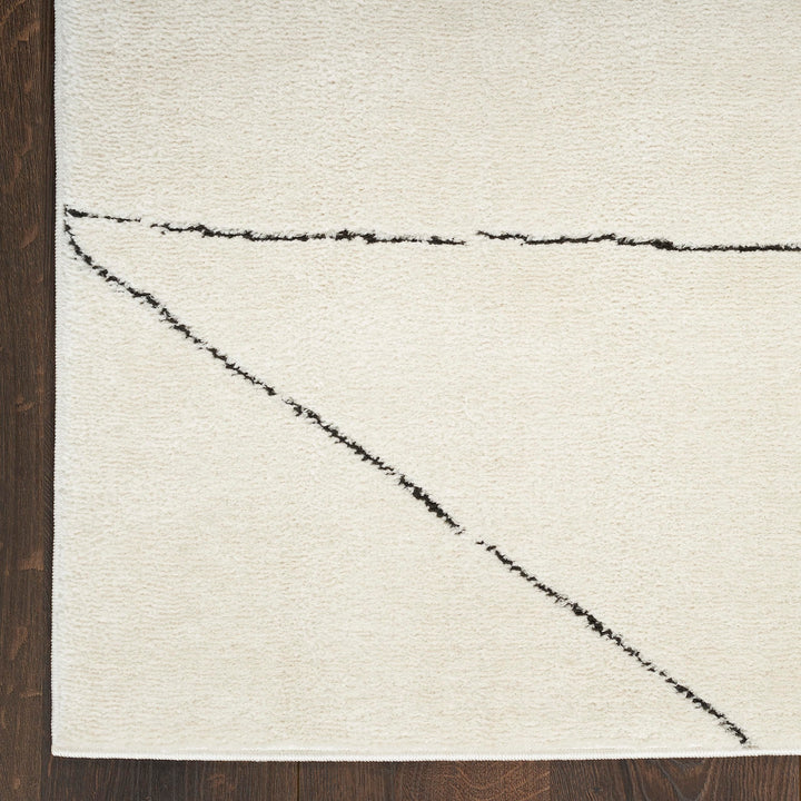 Nourison Cozy Modern Scandinavian Ivory Black 5'3" x 7' Area Rug Non-Shedding - Diamond Home USA