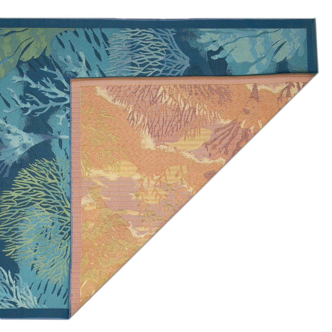 Liora Manne Marina Indoor/Outdoor Power Loomed Synthetic Blend Low Profile 6'6" x 9'4" - Lapis - Diamond Home USA