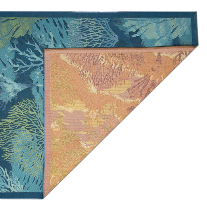 Liora Manne Marina Indoor/Outdoor Power Loomed Synthetic Blend Low Profile 6'6" x 9'4" - Lapis - Diamond Home USA