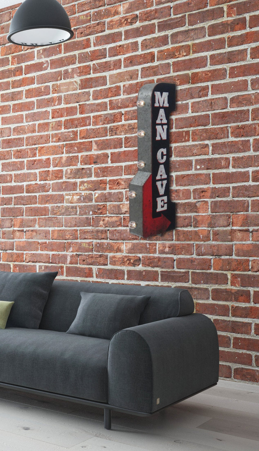 Man Cave Reproduction Vintage Advertising Sign - Battery Powered LED Lights - Diamond Home USA