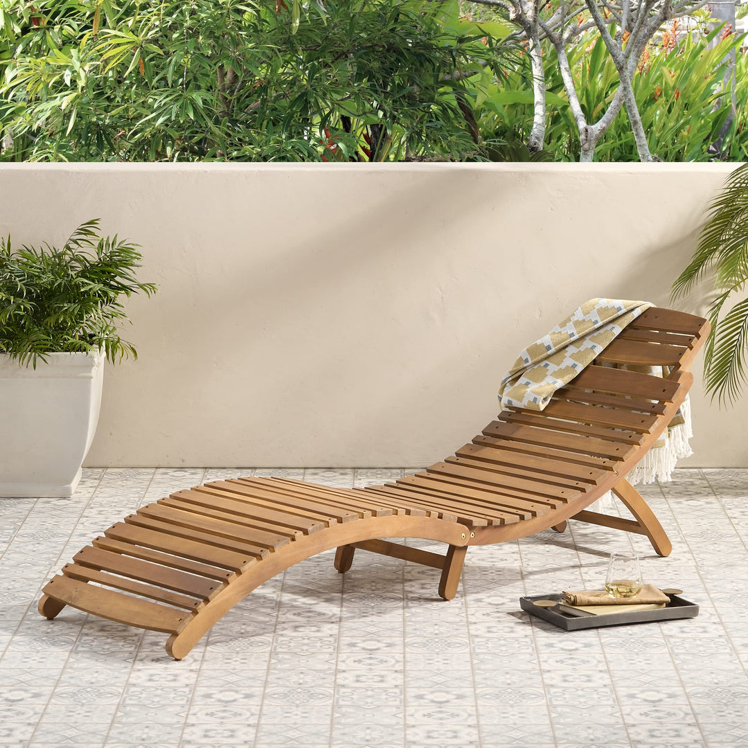 Christopher Knight Home Lahaina Wood Outdoor Chaise Lounge