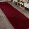 JONATHAN Y SEU100Q-212 Haze Solid Low-Pile Indoor Runner Rug Coastal Bohemian 2 X 12 - Dark Red