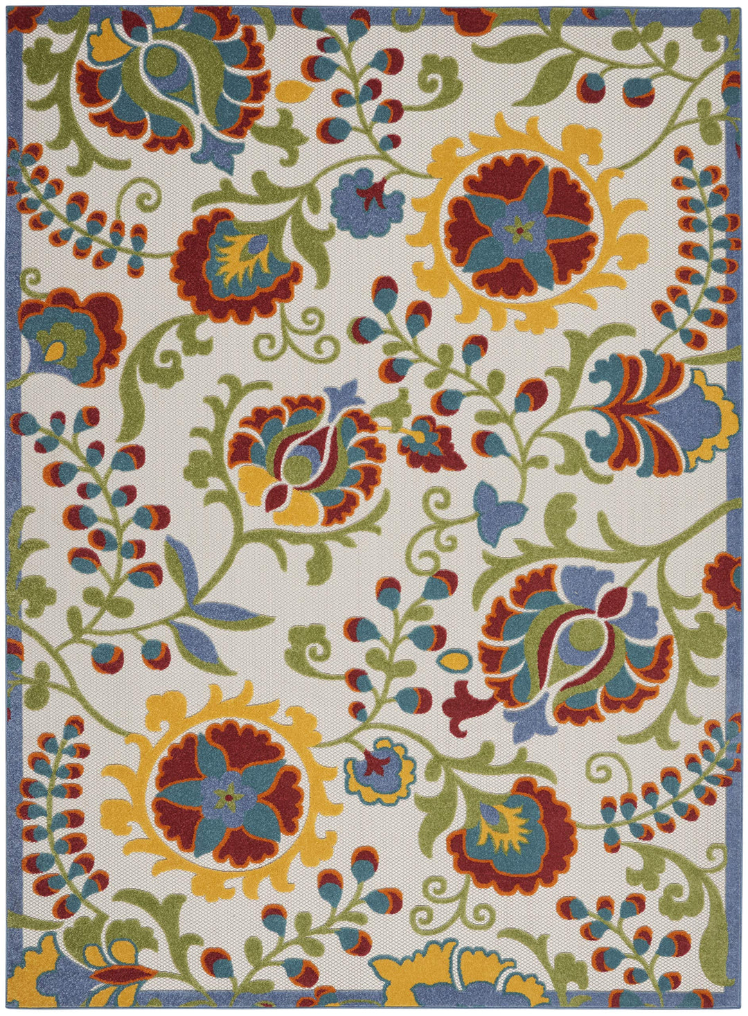 5'3 x 7'5 Indoor Outdoor Floral Color Area Rug Polypropylene