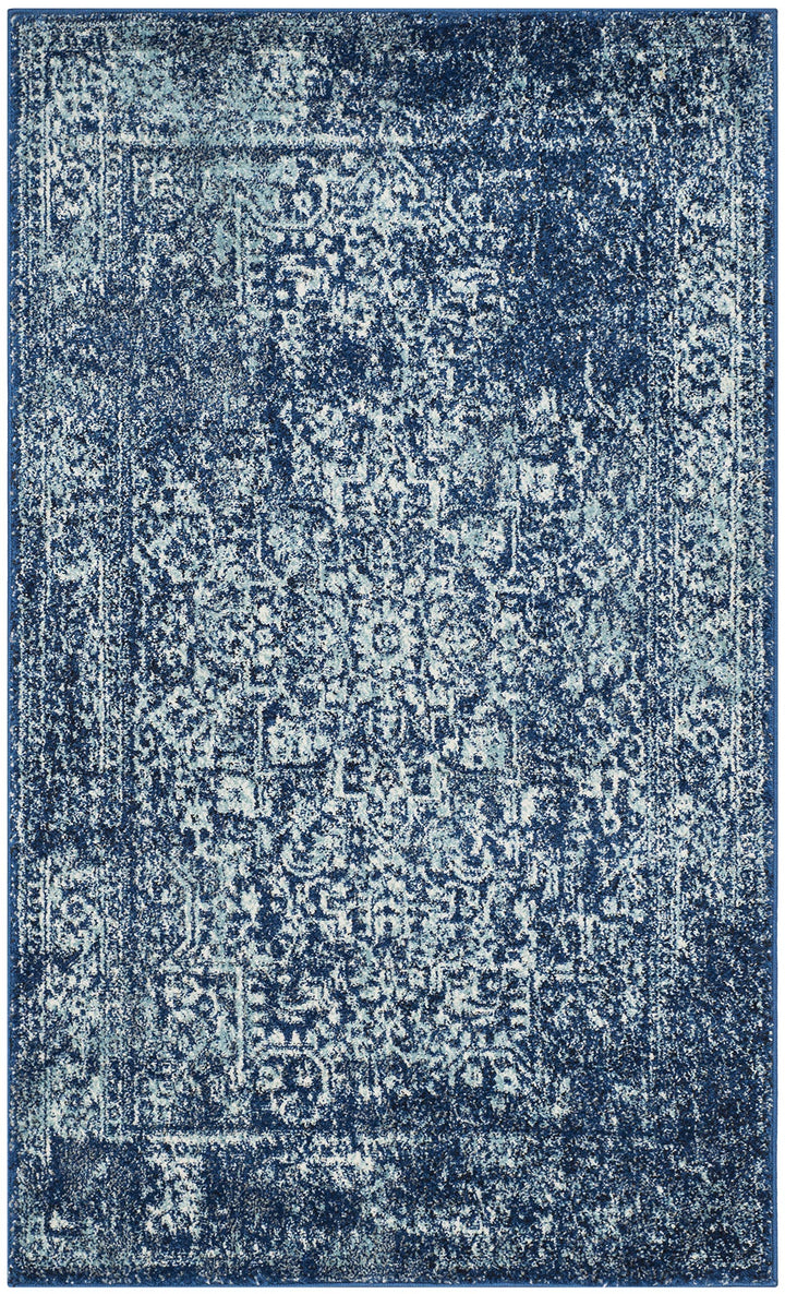 SAFAVIEH Evoke Collection 3' x 5' Navy/Ivory EVK256A Oriental Distressed - Diamond Home USA