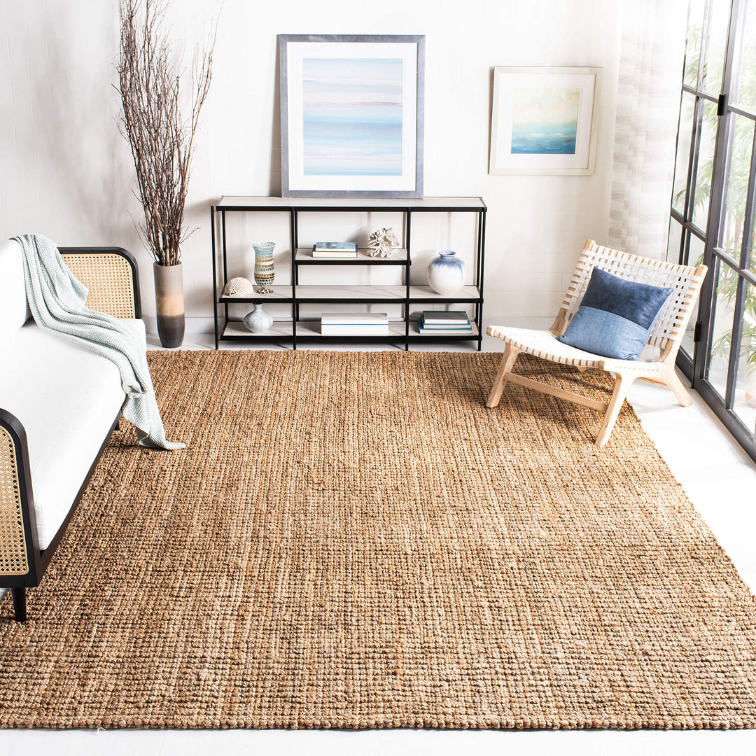 SAFAVIEH Natural Fiber Collection Area Rug - 6' Square Natural Handmade Chunky - Diamond Home USA