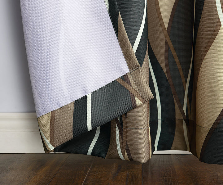 No. 918 Intersect Ogee Print Semi-Sheer Grommet Curtain Panel