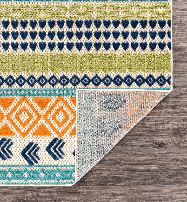 Rugshop Ronda Contemporary Bohemian Non-Shedding Easy Cleaning Patio Deck 2'x7' Runner - Diamond Home USA