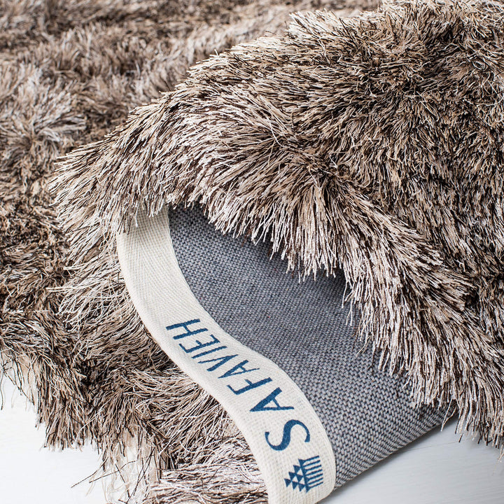 SAFAVIEH Paris Shag Collection Runner Rug - 2'3" x 12' Sable Handmade Silken - Diamond Home USA