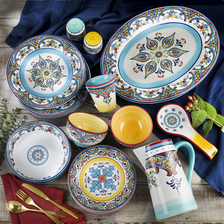 Euro Ceramica Zanzibar Collection 18-Inch Large Oval Platter|Serving Tray|Turkey - Diamond Home USA