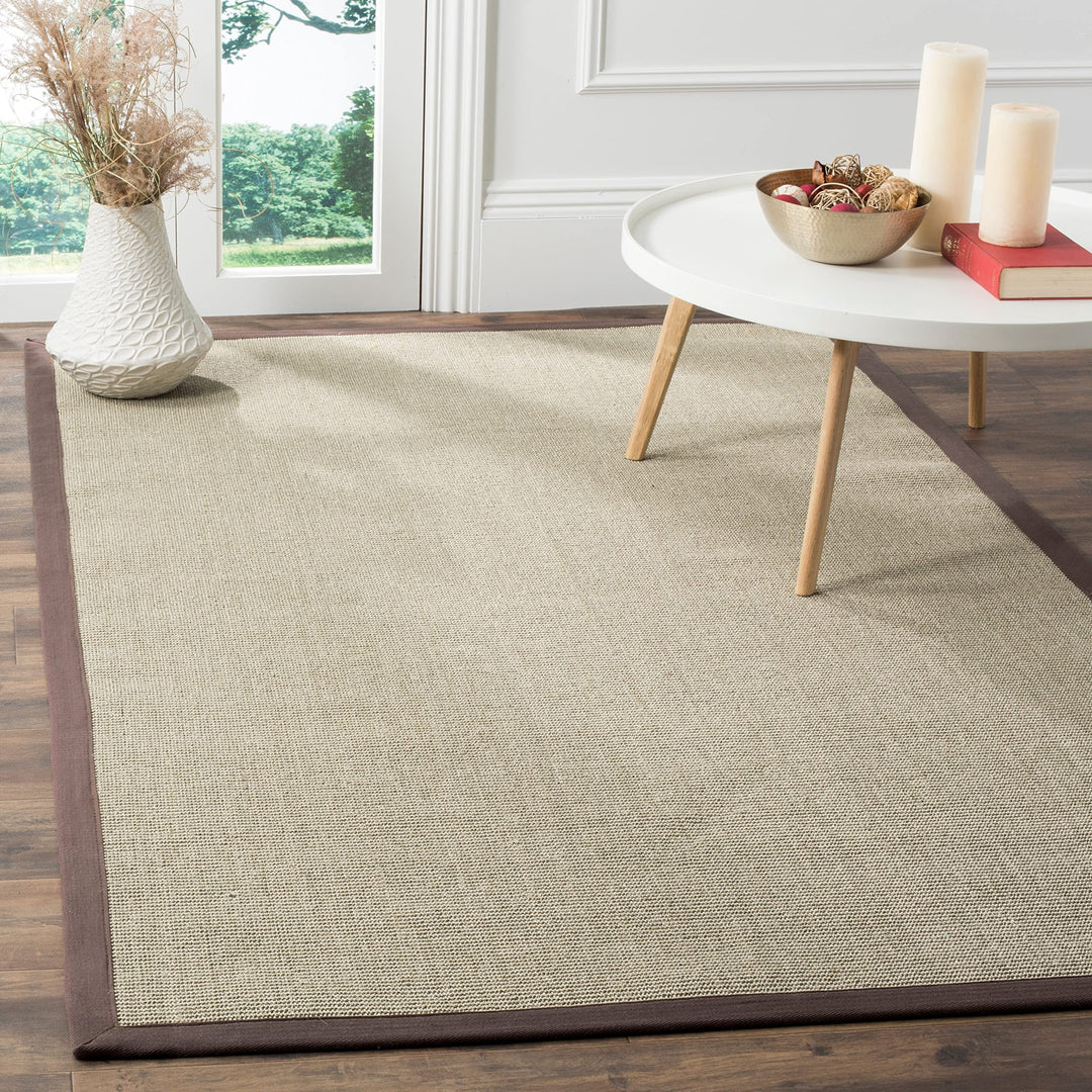 SAFAVIEH Natural Fiber Collection Runner Rug - 2'6" x 8' Marble & Grey Border - Diamond Home USA