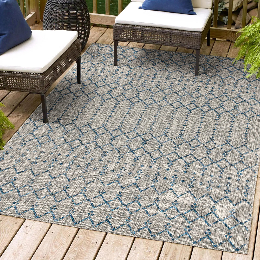 JONATHAN Y Trebol Moroccan Geometric Textured Weave Indoor/Outdoor Area Rug
