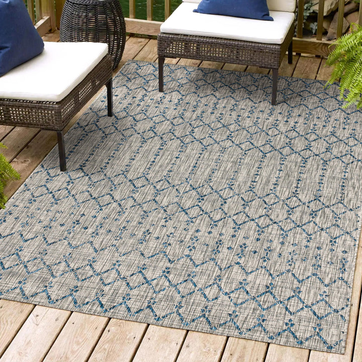 JONATHAN Y Trebol Moroccan Geometric Textured Weave Indoor/Outdoor Area Rug