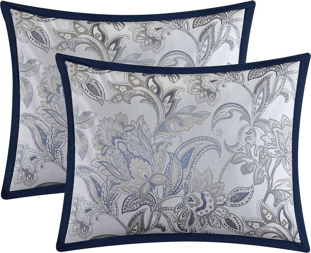 Stratford Park Emma 7-Piece Comforter Set California King Navy - Diamond Home USA