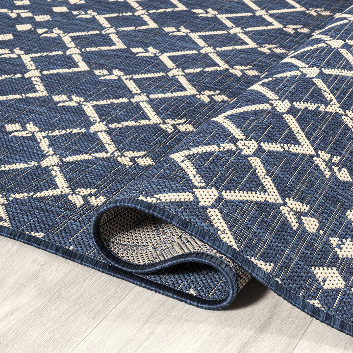 JONATHAN Y Trebol Moroccan Geometric Textured Weave Indoor/Outdoor Area Rug