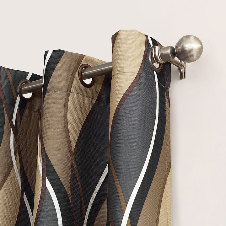No. 918 Intersect Ogee Print Semi-Sheer Grommet Curtain Panel