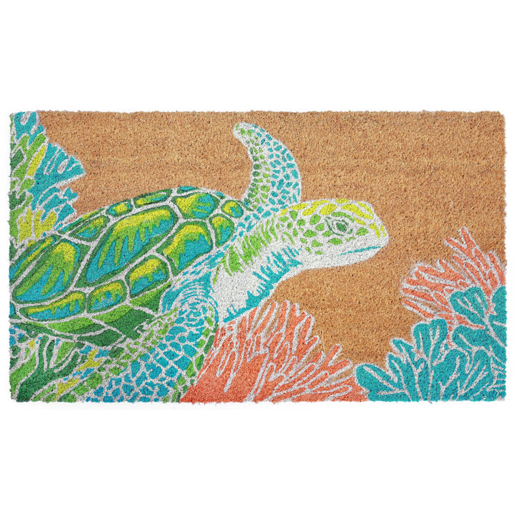 Liora Manne atura Doormat on-Slip atural Fiber Outdoor Mat-Animal Seaturtle