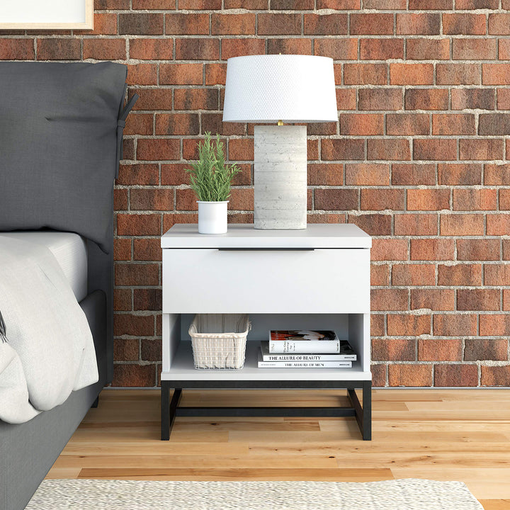 Boyd Sleep White Catania Nightstand Contemporary Wood Finish 5 Piece Drawer - Diamond Home USA