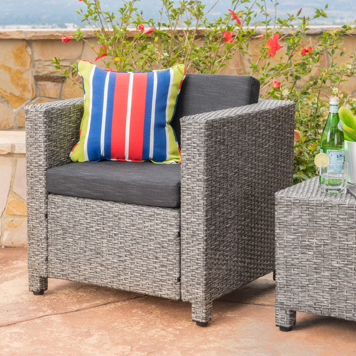 Christopher Knight Home Puerta Outdoor Wicker Club Chair with Water Resistant Dark