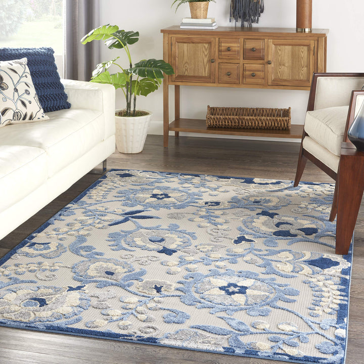 5'3 x 7'5 Indoor Outdoor Floral Color Area Rug Polypropylene
