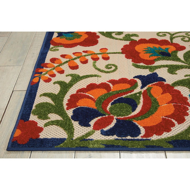 5'3 x 7'5 Indoor Outdoor Floral Color Area Rug Polypropylene