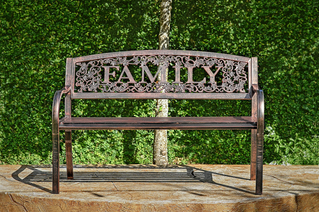 Leigh Country Family Metal Bench Bronze - Diamond Home USA
