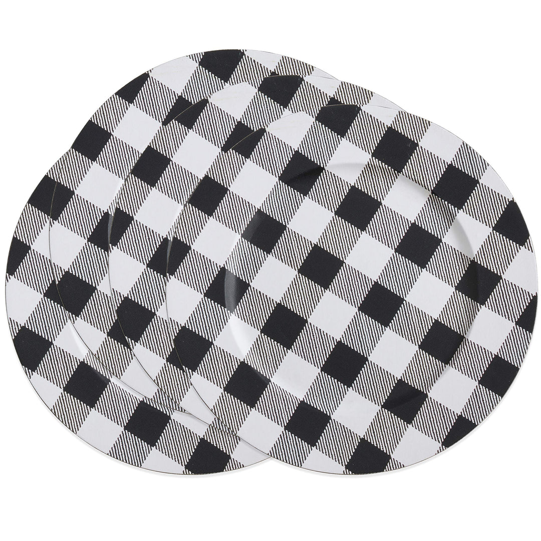 SARO LIFESTYLE Buffalo Plaid Charger Plates (Set of 4) - Diamond Home USA