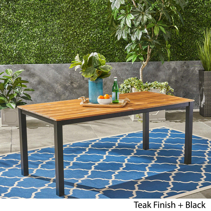 Christopher Knight Home Zak Outdoor 71" Acacia Wood Dining Table Teak Finish - Diamond Home USA