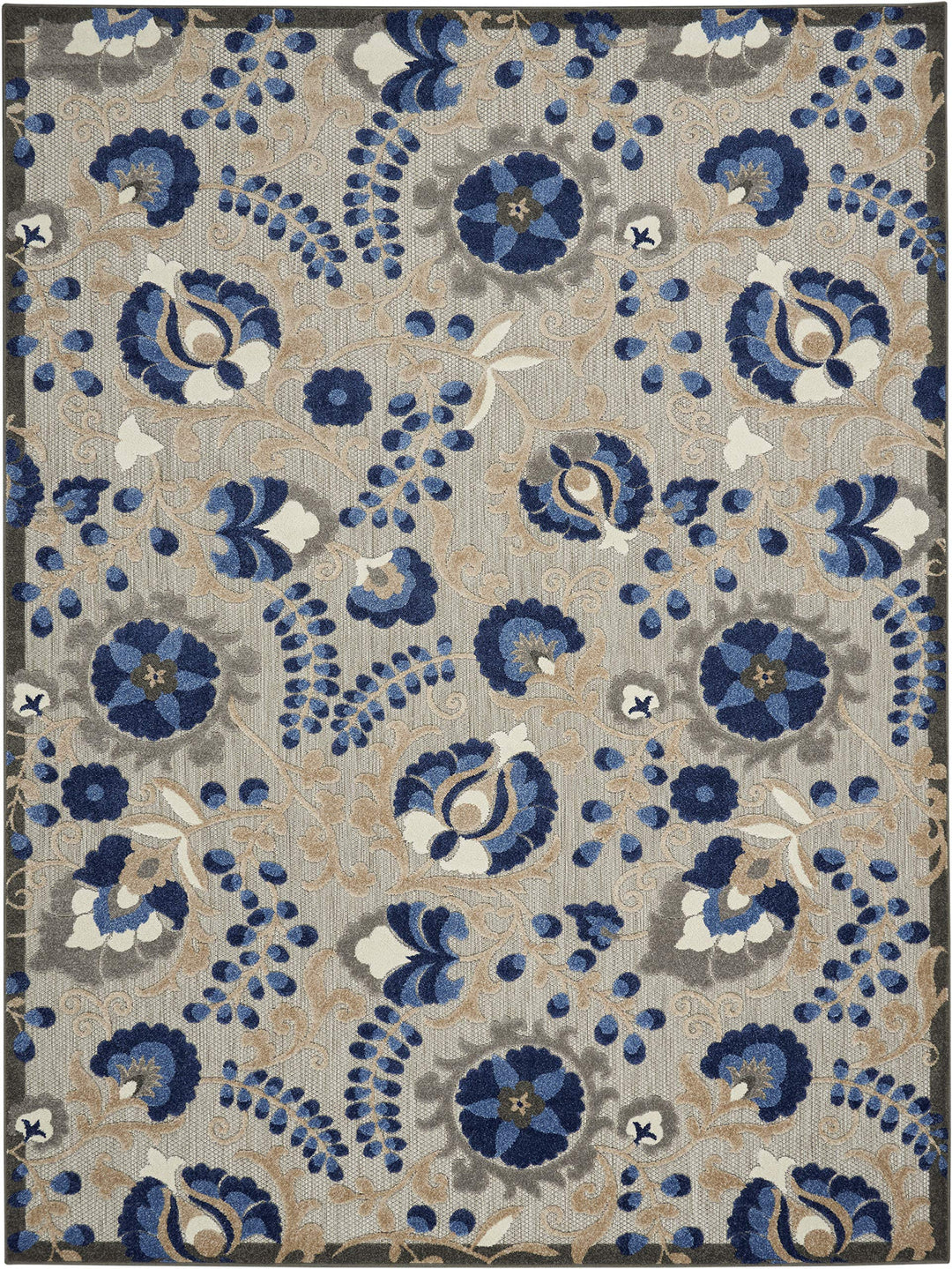 5'3 x 7'5 Indoor Outdoor Floral Color Area Rug Polypropylene