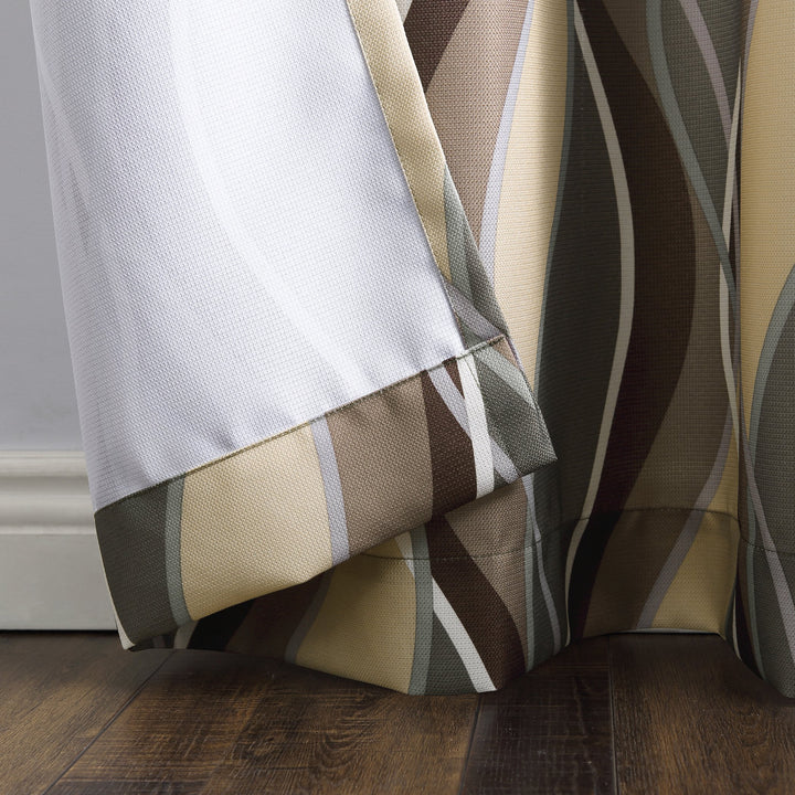 No. 918 Intersect Ogee Print Semi-Sheer Grommet Curtain Panel