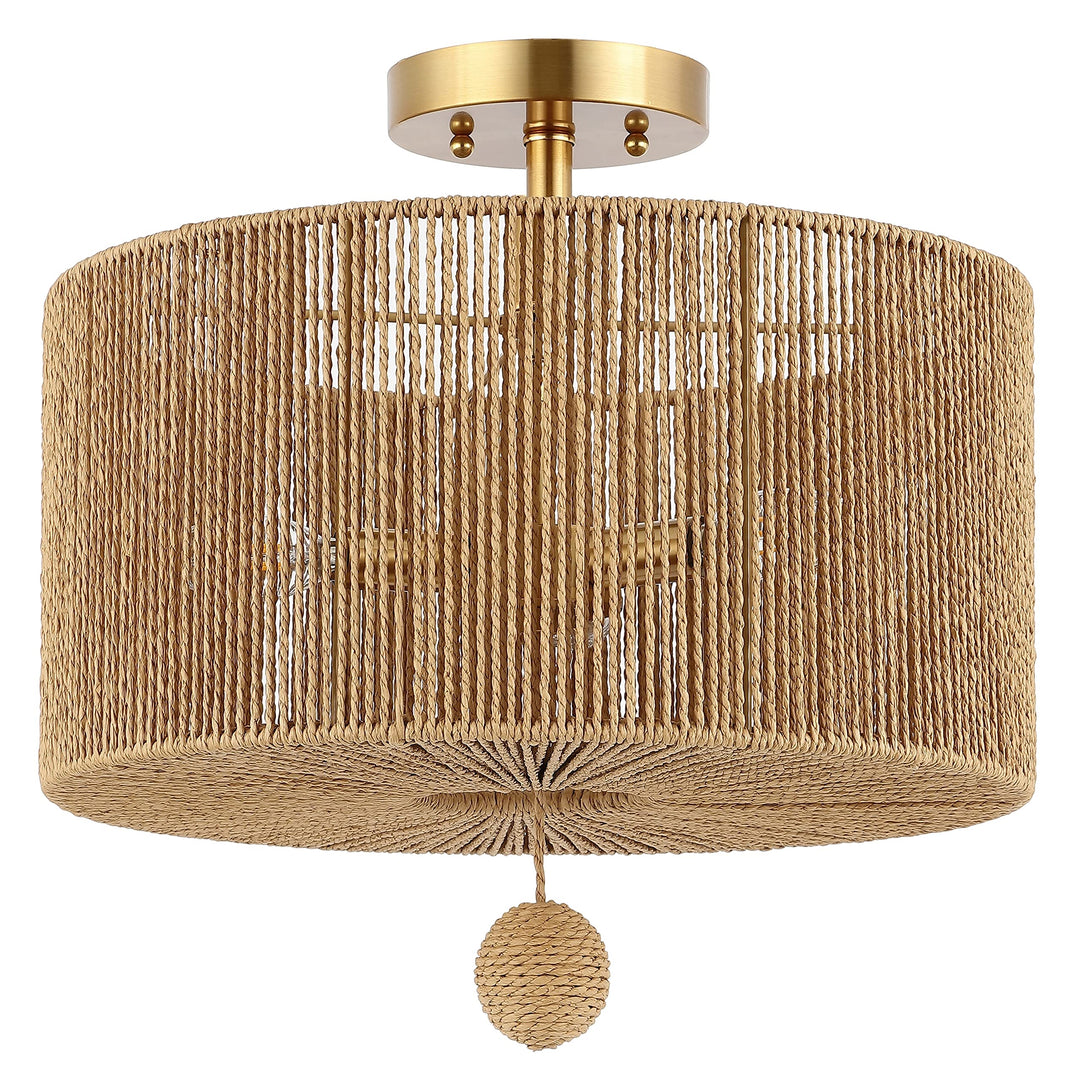 Lighting 3-light Flush Mount 15 in. W X D H Beige Gold Modern Contemporary - Diamond Home USA