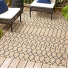 JONATHAN Y SMB108H-9 Ourika Moroccan Geometric Textured Weave Indoor Outdoor 9 X 12 - Beige/Navy