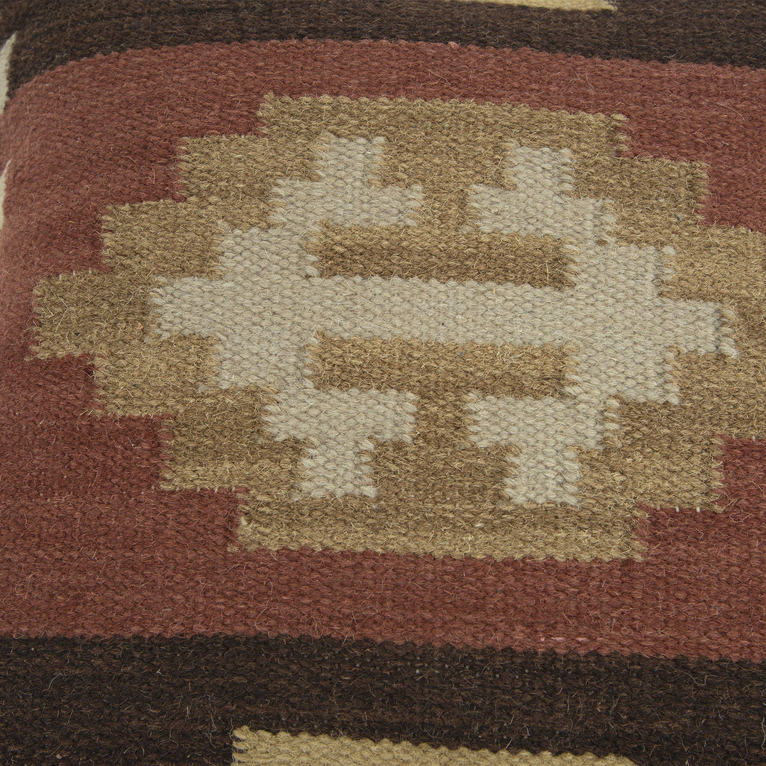 Rizzy Home T05986 Decorative Poly Filled Throw Pillow 18" x 18" Beige/Rust - Diamond Home USA