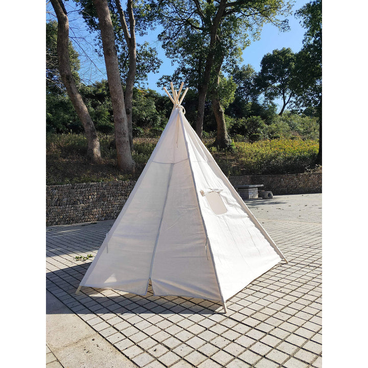 8 Ft Super Large 5pole Teepee Tent for Indoor and Outdoor 5pole8feet White